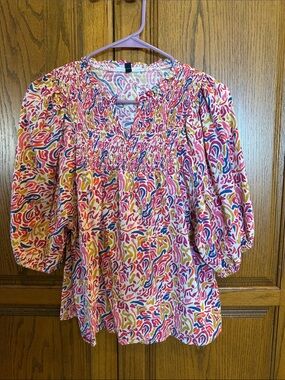 Michelle McDowell puff sleeve top
